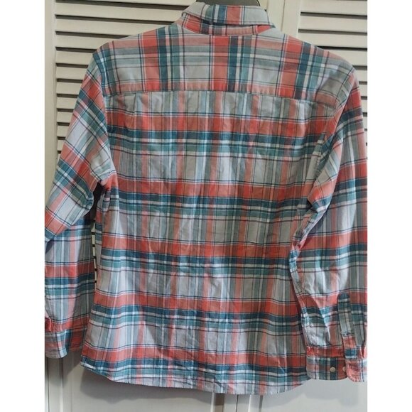 Hawker Rye Mens Stretch Oxford Plaid Button-Down Shirt L Short Regular Fit 97% C - Picture 6 of 6